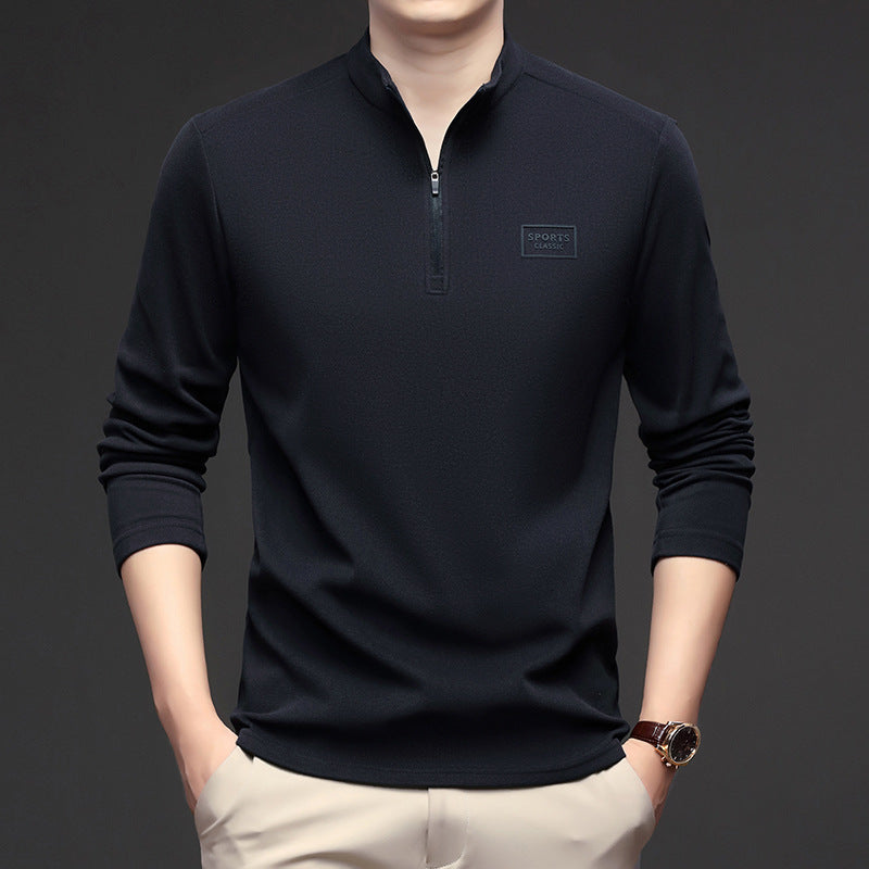 Men's sweatshirt with zipper and stand-up collar