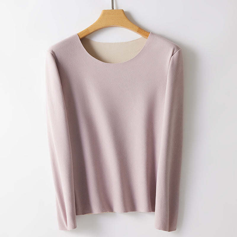 Thermal long-sleeve undershirt, round neckline, fitted