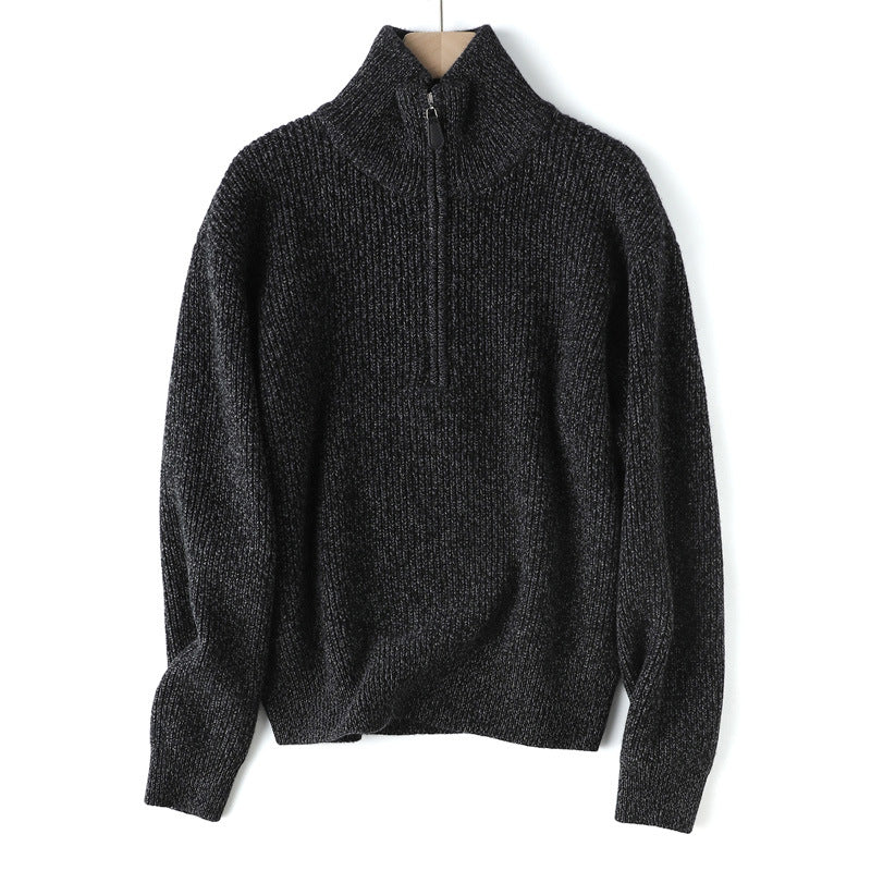 High-quality wool sweater with zipper