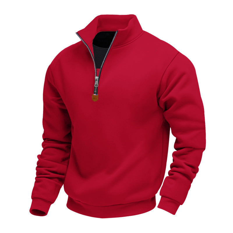 Athletic men's sweater with zipper and lining