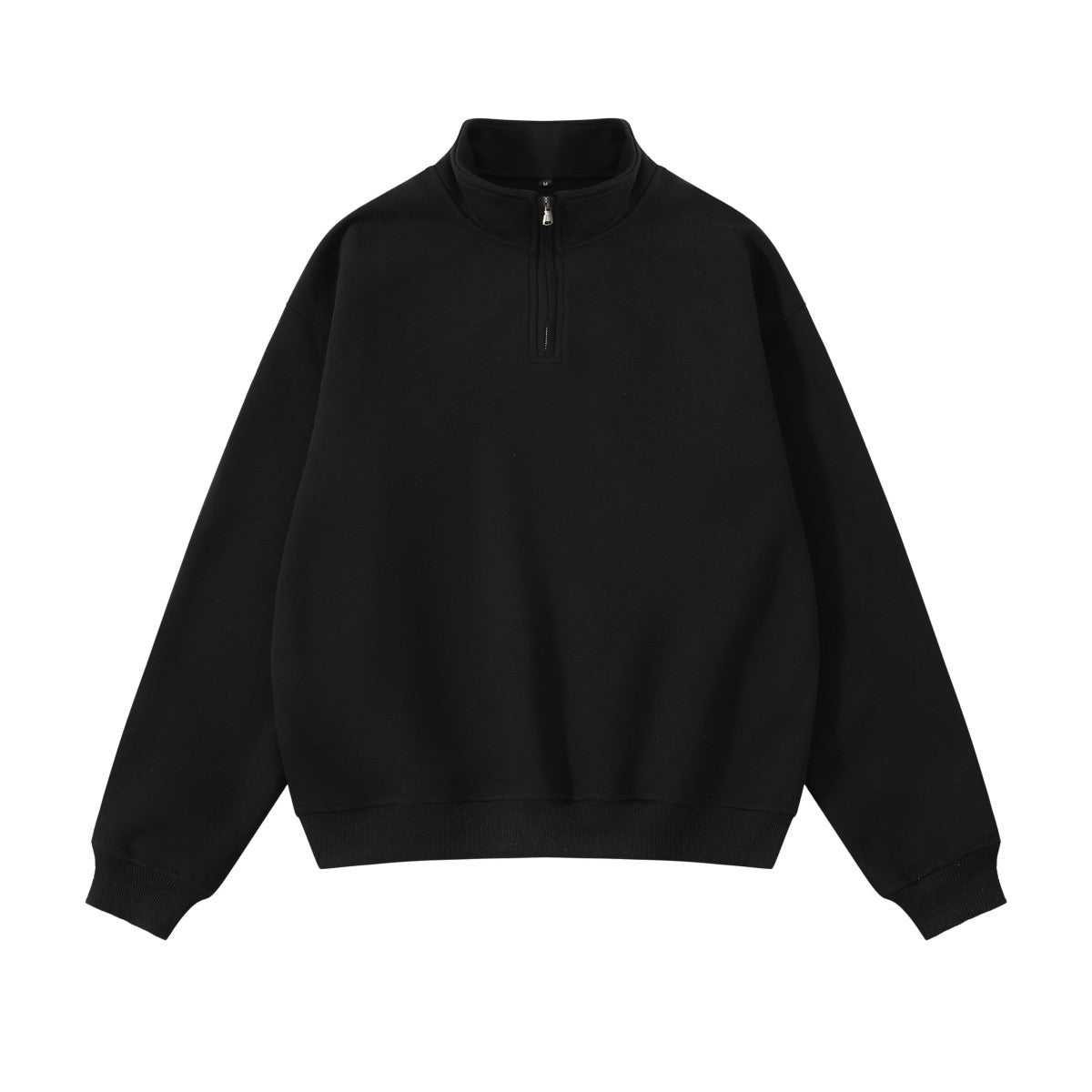 Unisex sweatshirt with zip and stand-up collar