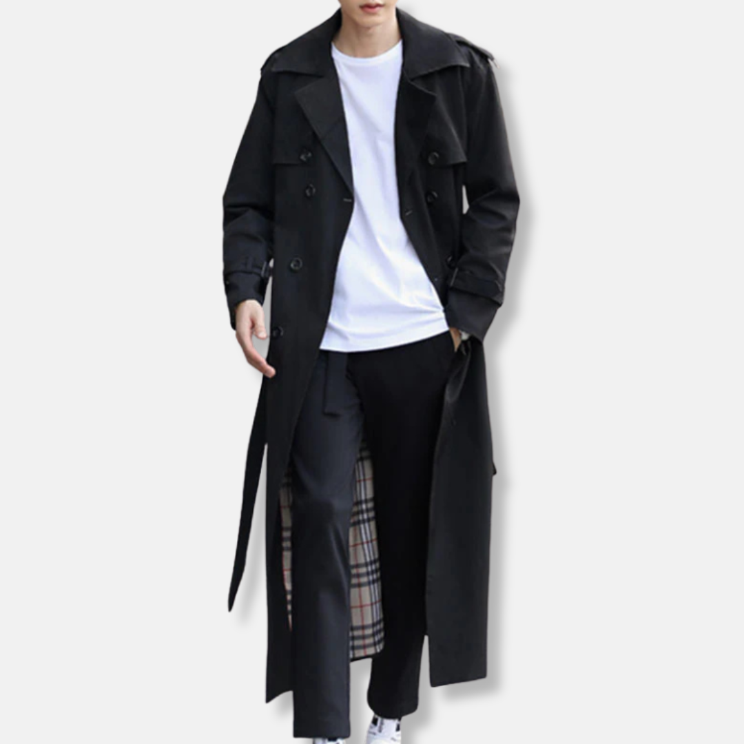 Shop Velvia | Trench coat Tailored Fit Double-breasted Belt Cotton Full Length