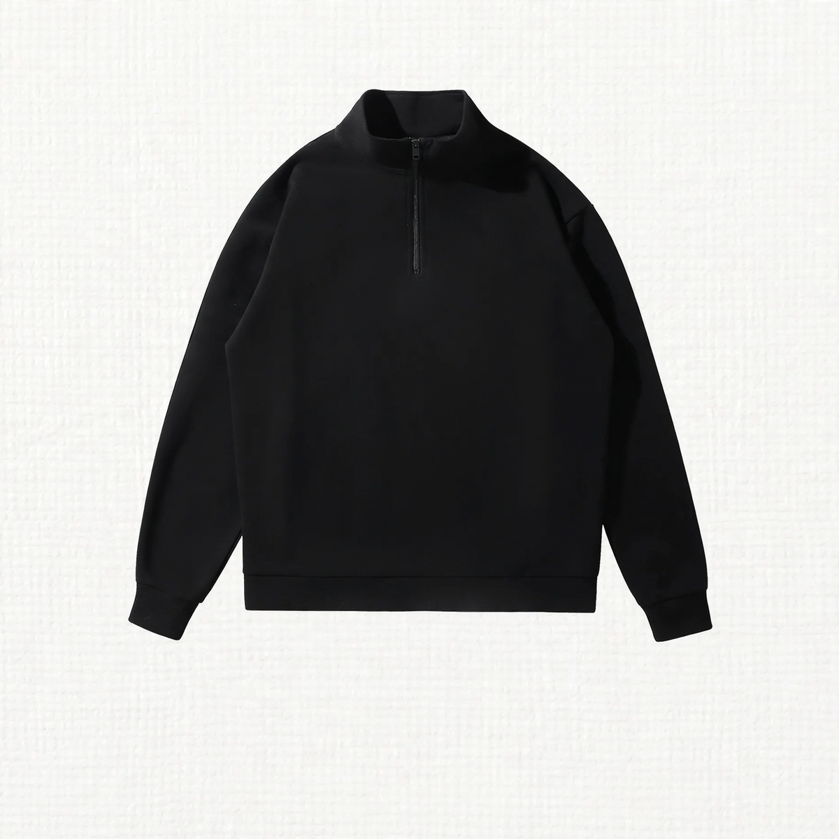 Sweatshirt with high stand-up collar and half zip