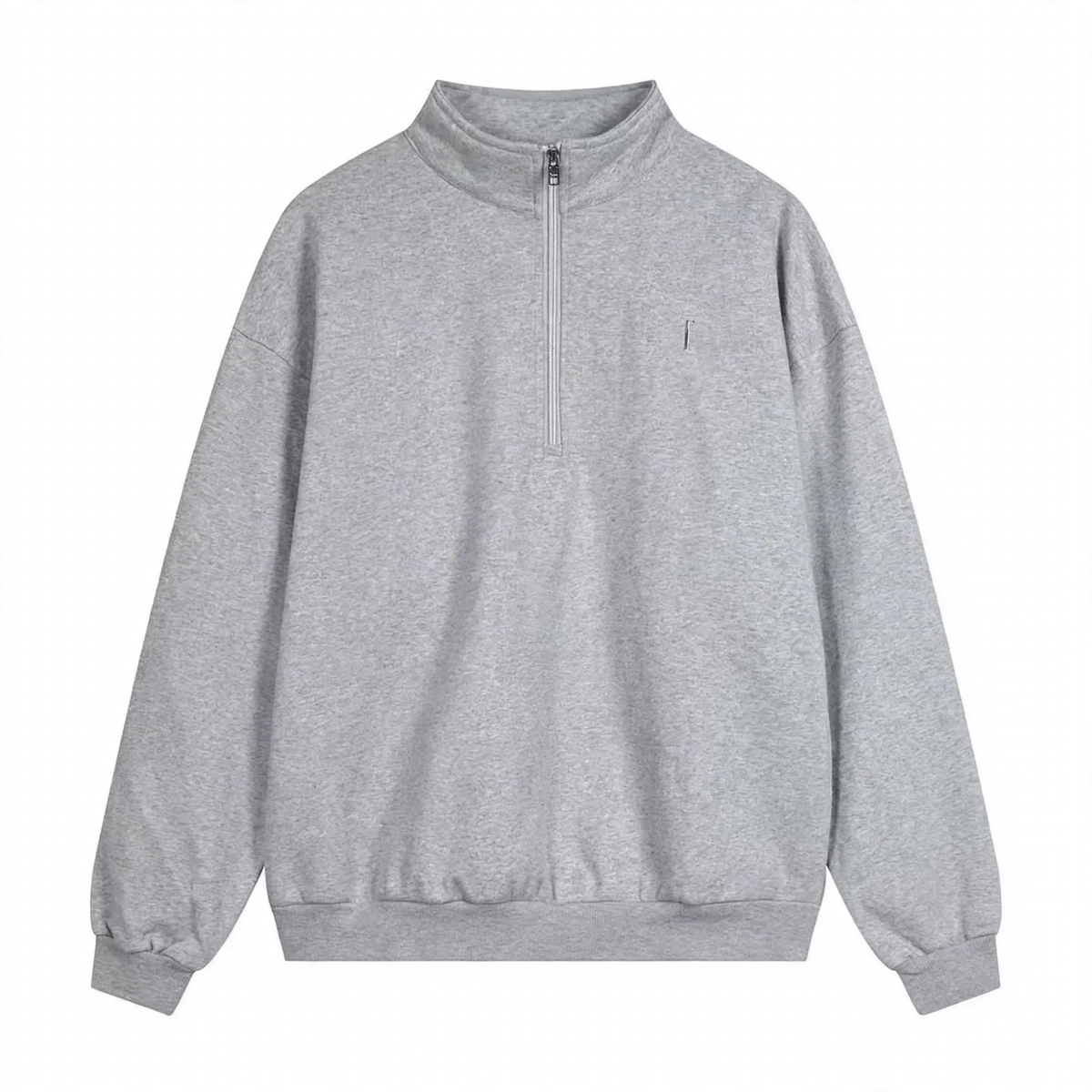 Unisex pullover with zipper and letter print
