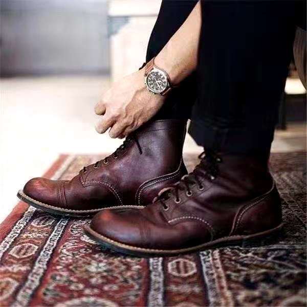 Shop Velvia | Retro Lace-Up Boots for Men
