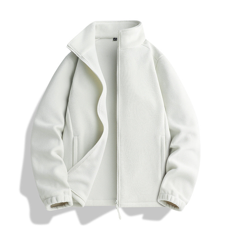 Unisex fleece jacket with standing collar, full-length zipper and elastic cuffs Shop Velvia