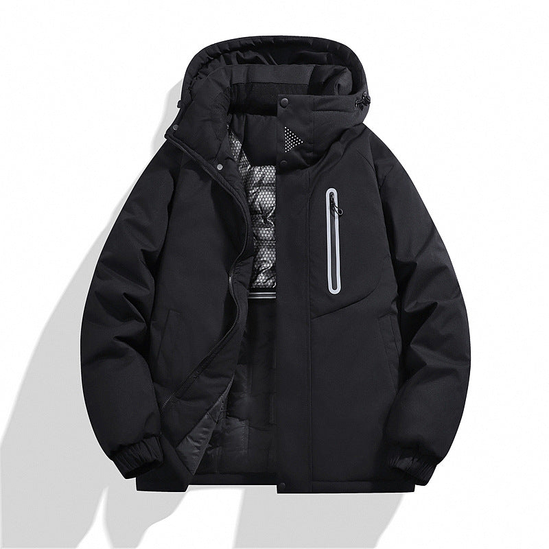 Men's Padded Hooded Winter Jacket with Water-Repellent Membrane and Welded Chest Pocket Shop Velvia