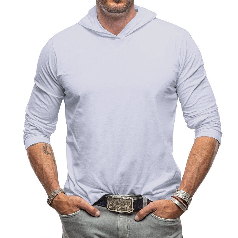 Shop Velvia | Hoodie Slim Fit Long Sleeve Light Cotton Knit Minimalist Style