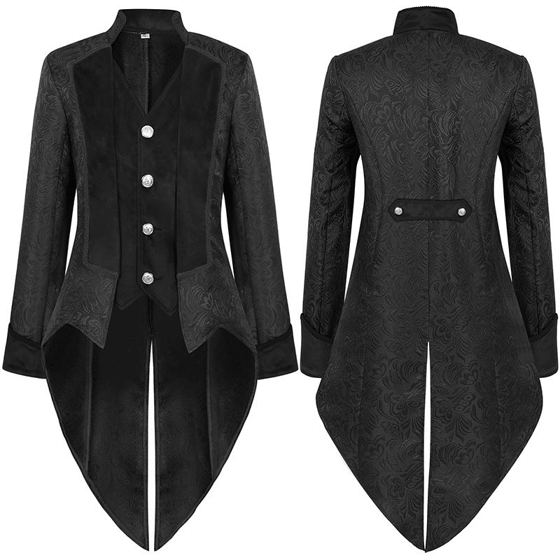 Men's tailcoat with swallowtail, embroidered lapel and ornamental cuff trim Shop Velvia