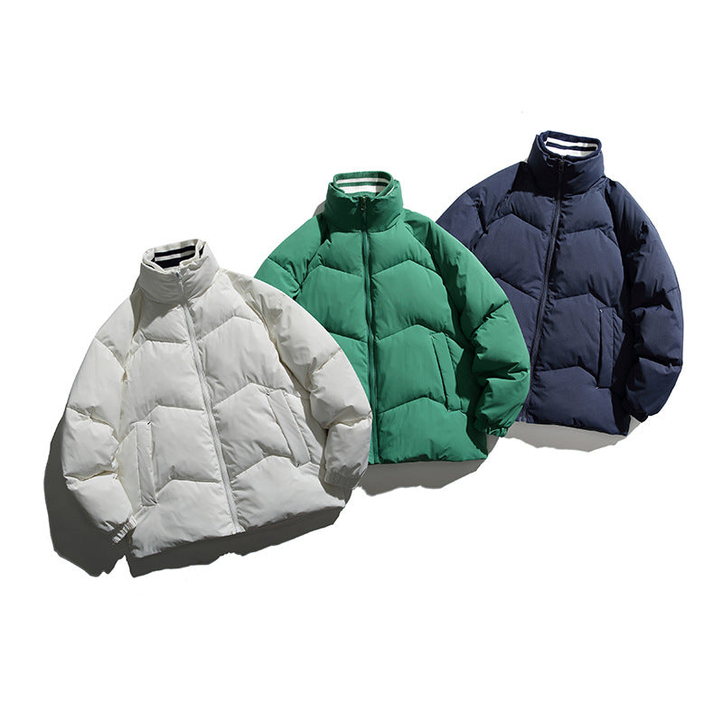 Unisex Padded Quilted Jacket in Boxy Cut with Ribbed Collar and Insulating Lining Shop Velvia