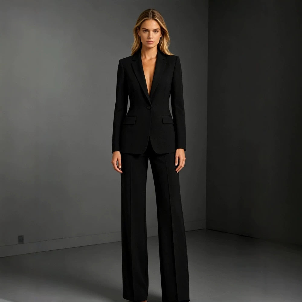 Women Elegant Suit with Wide Leg