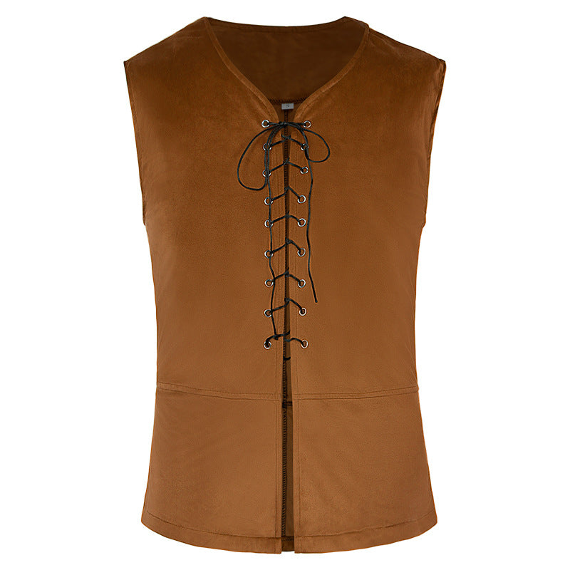 Men's sleeveless functional vest with front eyelet lacing and hidden zipper Shop Velvia
