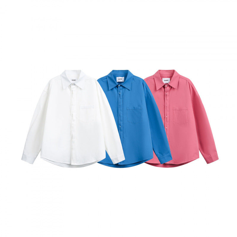 Unisex Oversized Shirt with concealed button placket and chest pocket Shop Velvia