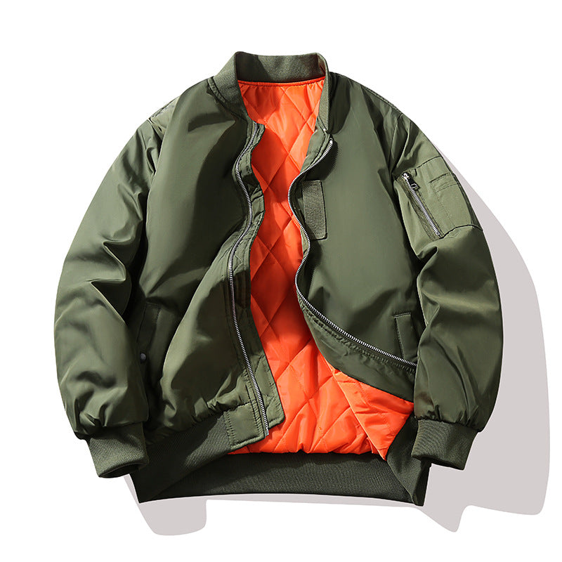 Men's Technical Bomber Jacket in Flight Style with Contrasting Lining Shop Velvia