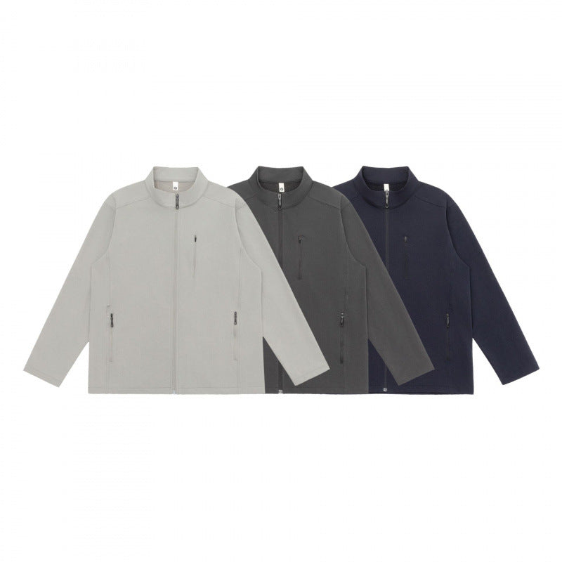 Unisex Light Tech-Fleece Zip Jacket with Stand-Up Collar, three Zip Pockets and Straight Cut Shop Velvia