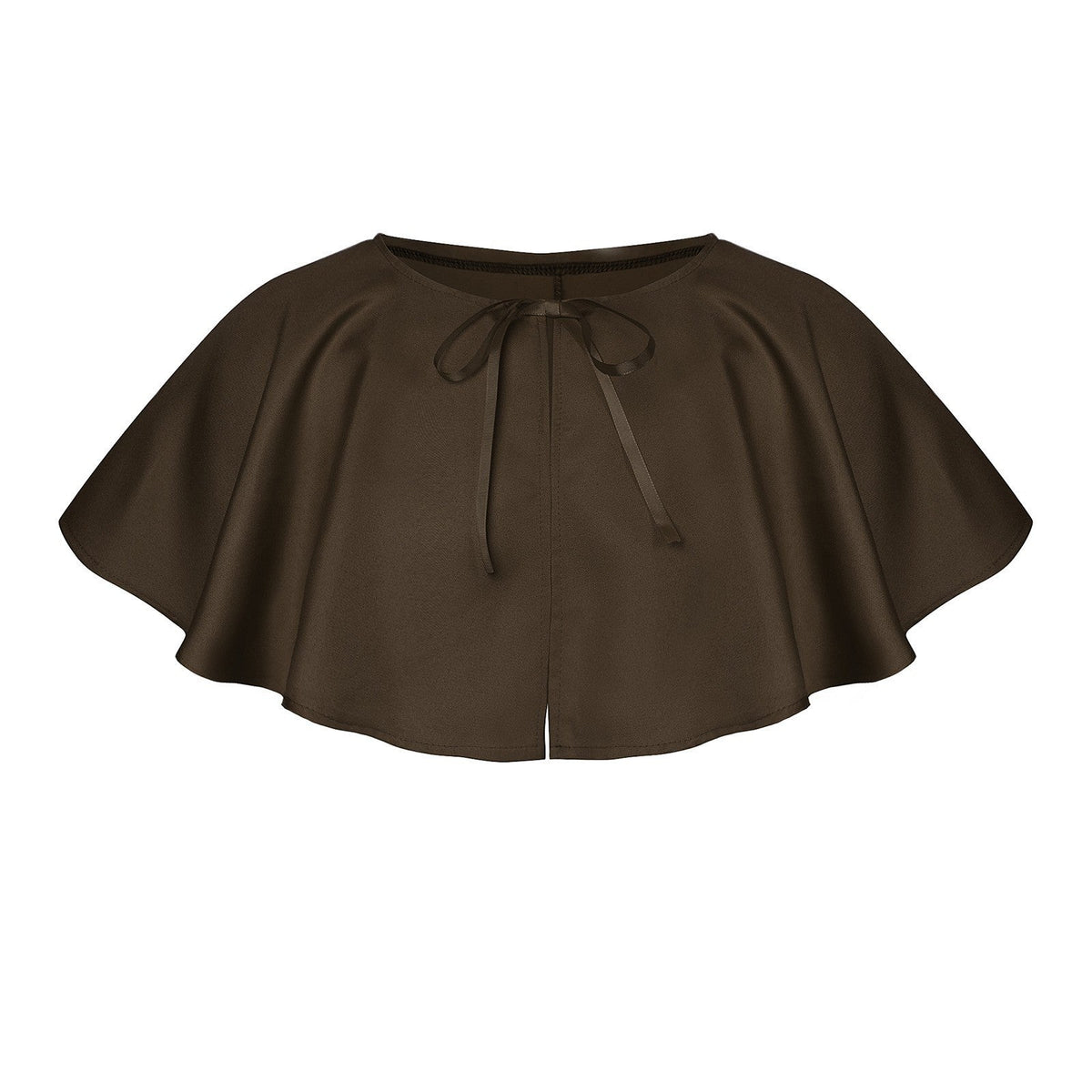 Unisex multi-layered hooded cloak with wide drape and satin ribbon closure Shop Velvia