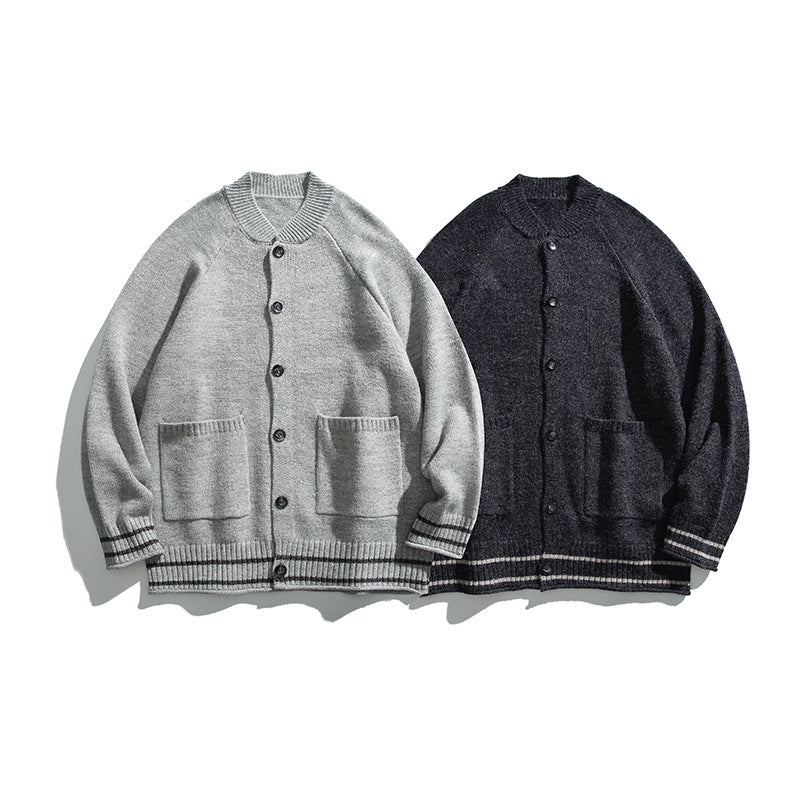 Unisex Boxy Cardigan made of fine knit with raglan sleeves and patch pockets Shop Velvia