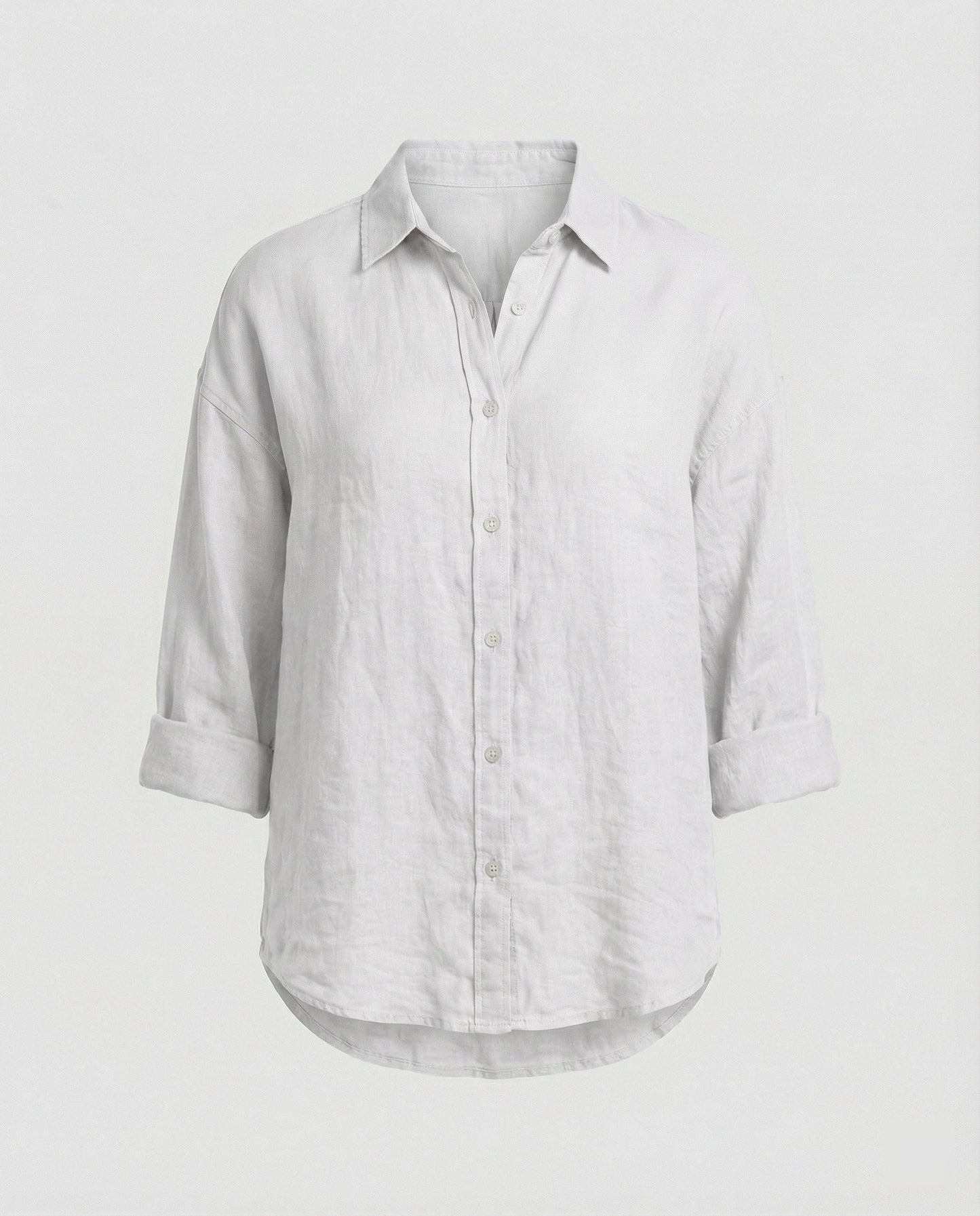 Women Casual Linen Blouse with Loose Fit and Button Placket