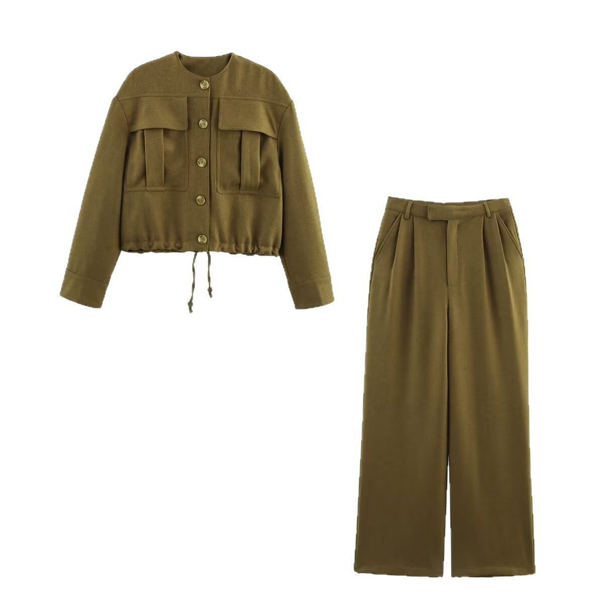 Women's Cropped Field Jacket with applied flap pockets and drawstring Shop Velvia