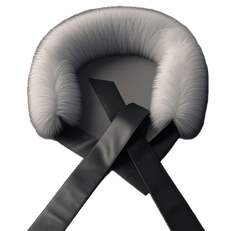 Women Removable Faux Fur Collar with Faux Leather Ties Shop Velvia