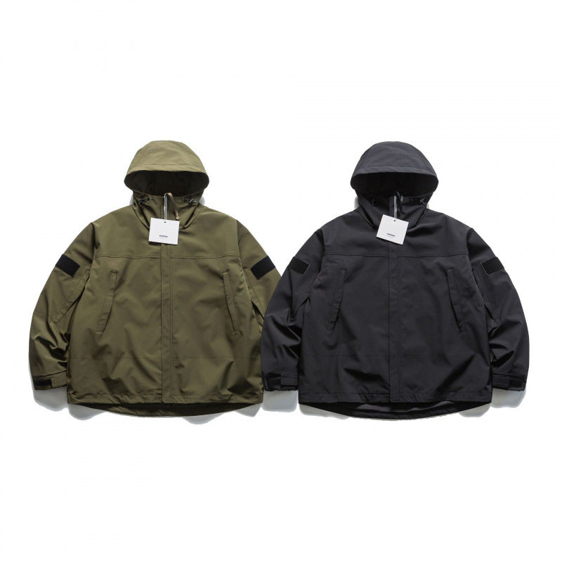 Unisex Oversize-Utility-Rain Jacket with Hood and Concealed Zipper Shop Velvia