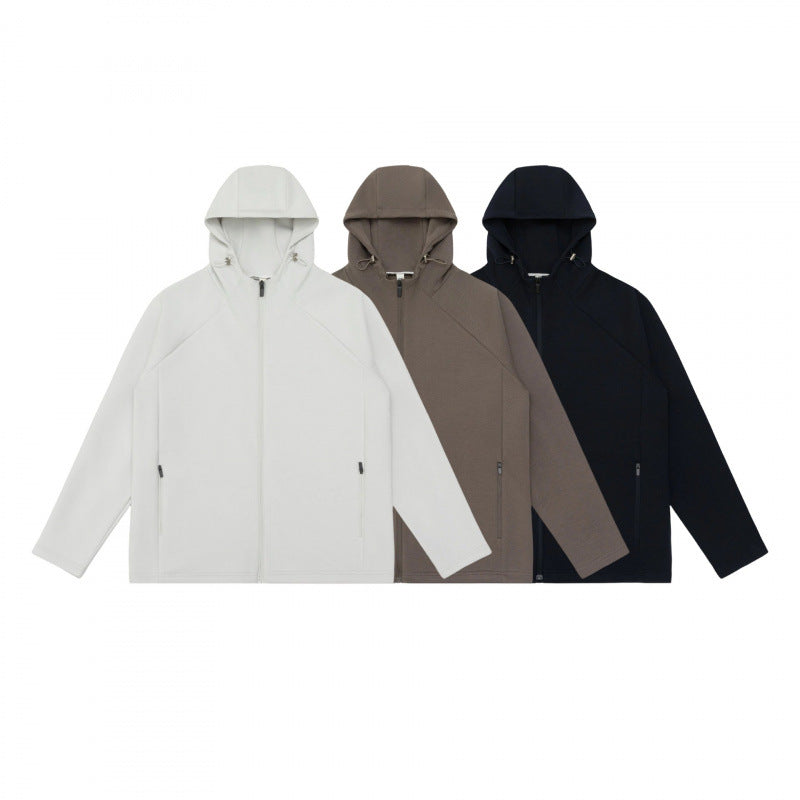 Unisex Light Hoodie Zip Jacket made of technical fleece with raglan sleeves Shop Velvia