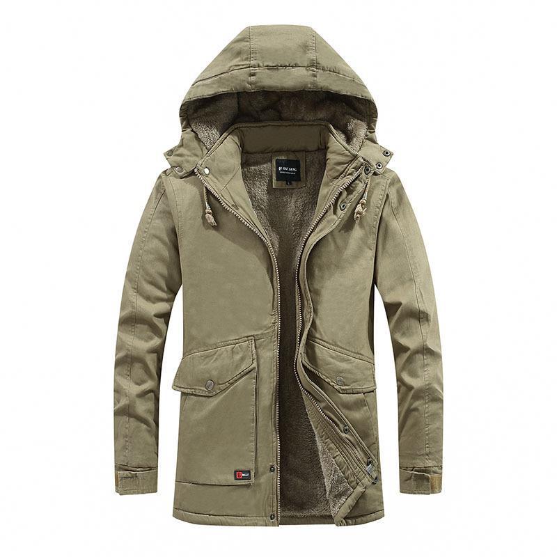 Men's city parka with teddy lining, hood, and windproof inner placket Shop Velvia