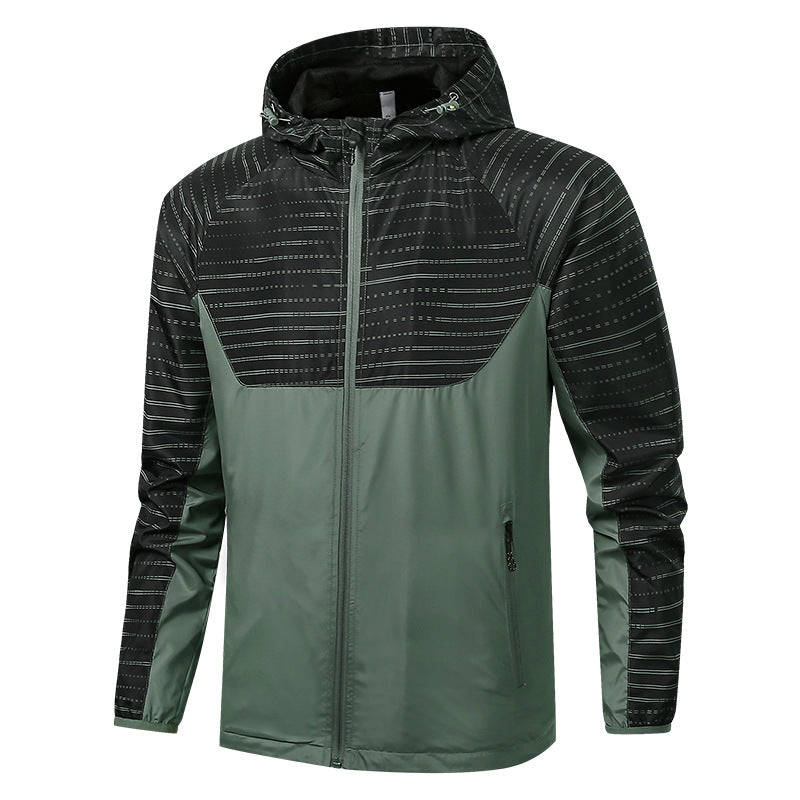 Men's Lightweight Reflective Hooded Windbreaker with Mesh Lining and Zipper Pockets Shop Velvia