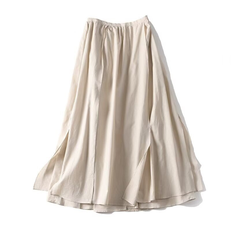 Women's maxi skirt with elastic waistband, wide tiers and side slits Shop Velvia
