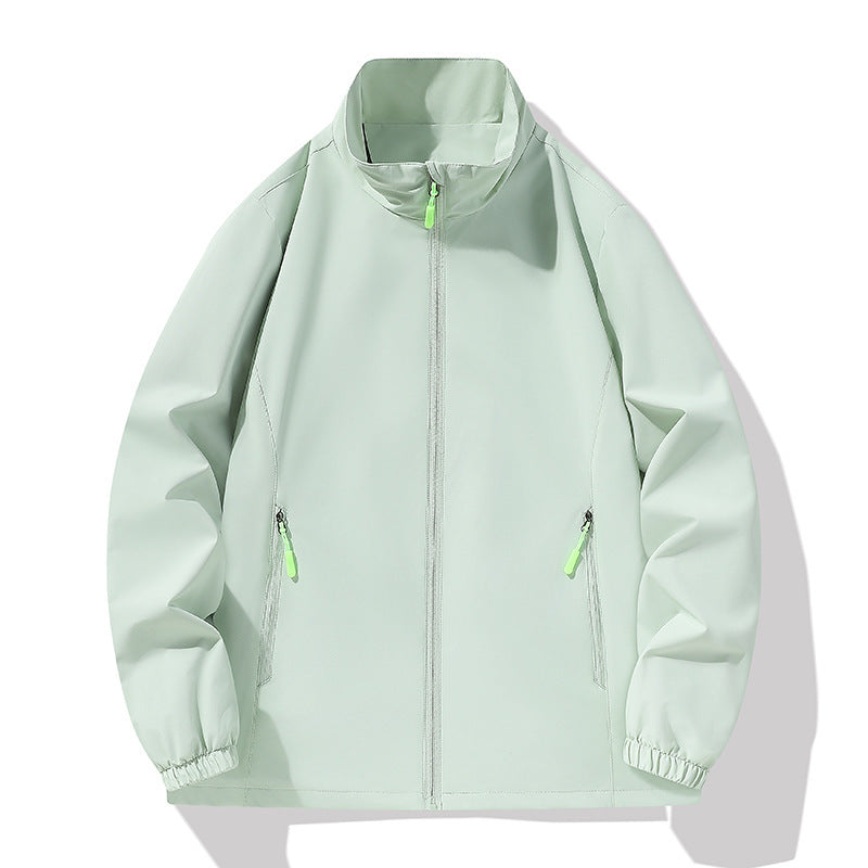 Men's Minimalist Softshell Outdoor Jacket with Stand-Up Collar, Wind and Water Resistant Membrane and Fluorescent Zipper Pulls Shop Velvia