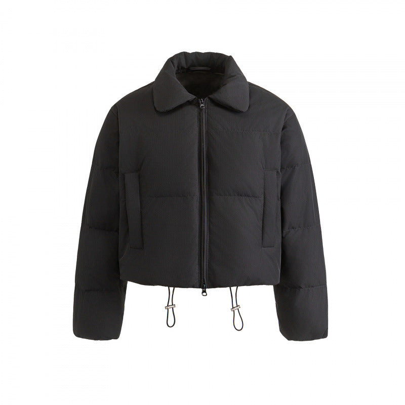 Women's cropped padded transitional jacket in a boxy cut with shirt collar and drawstring Shop Velvia
