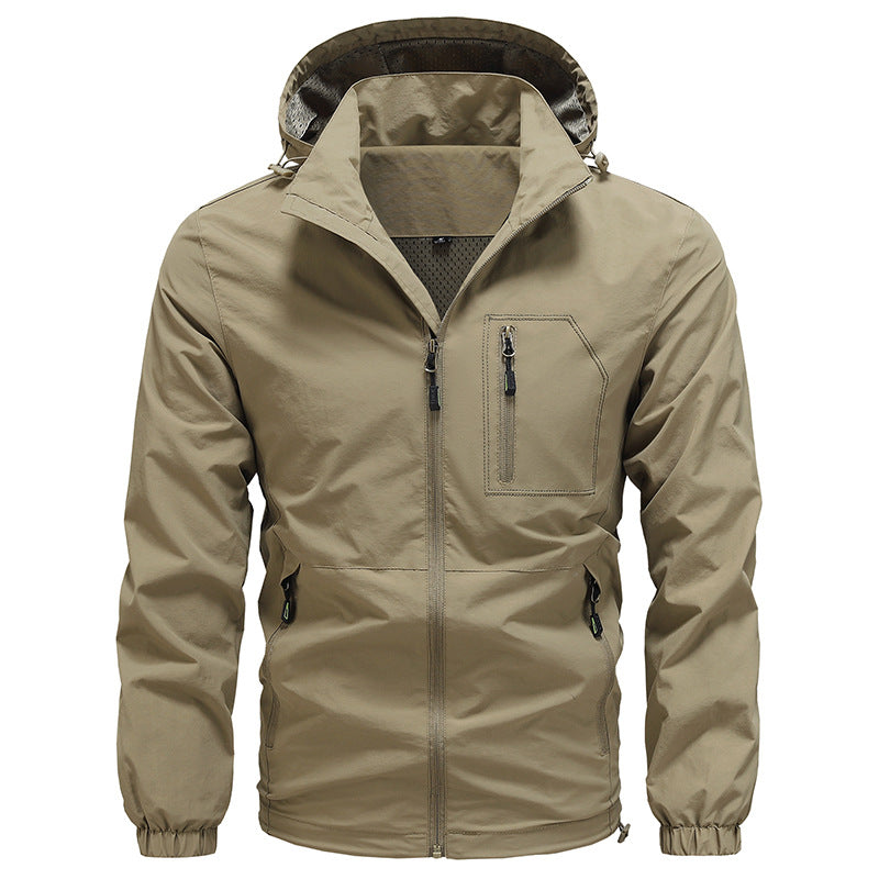 Men's Breathable Ultralight Wind and Rain Jacket with Mesh Lining and Concealed Chest Pocket Shop Velvia