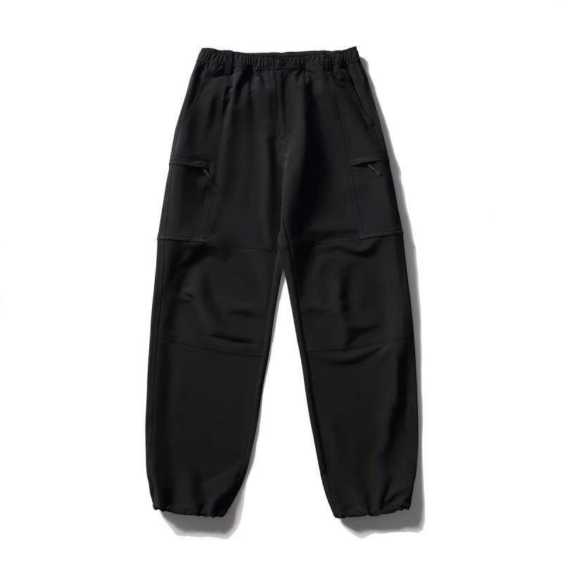 Men's Technical Cargo Casual Pants with Elastic Waistband, Knee Panels, and Zipper Pockets Shop Velvia