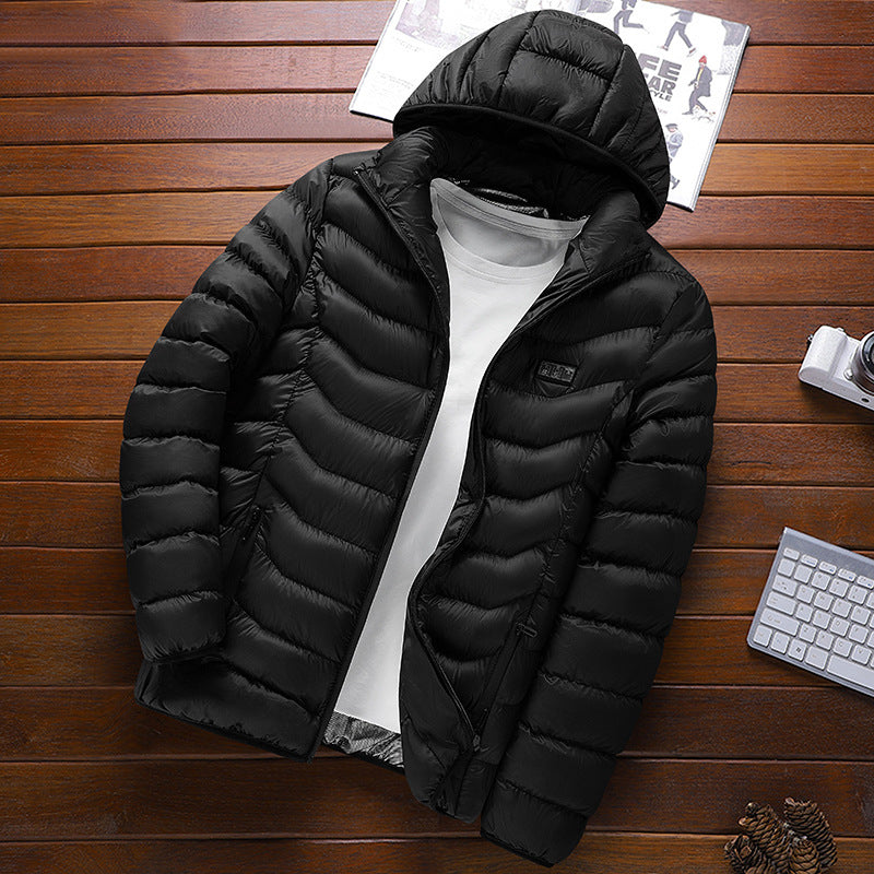 Men's ultralight quilted down jacket with hood, wind-resistant outer shell and packing function Shop Velvia