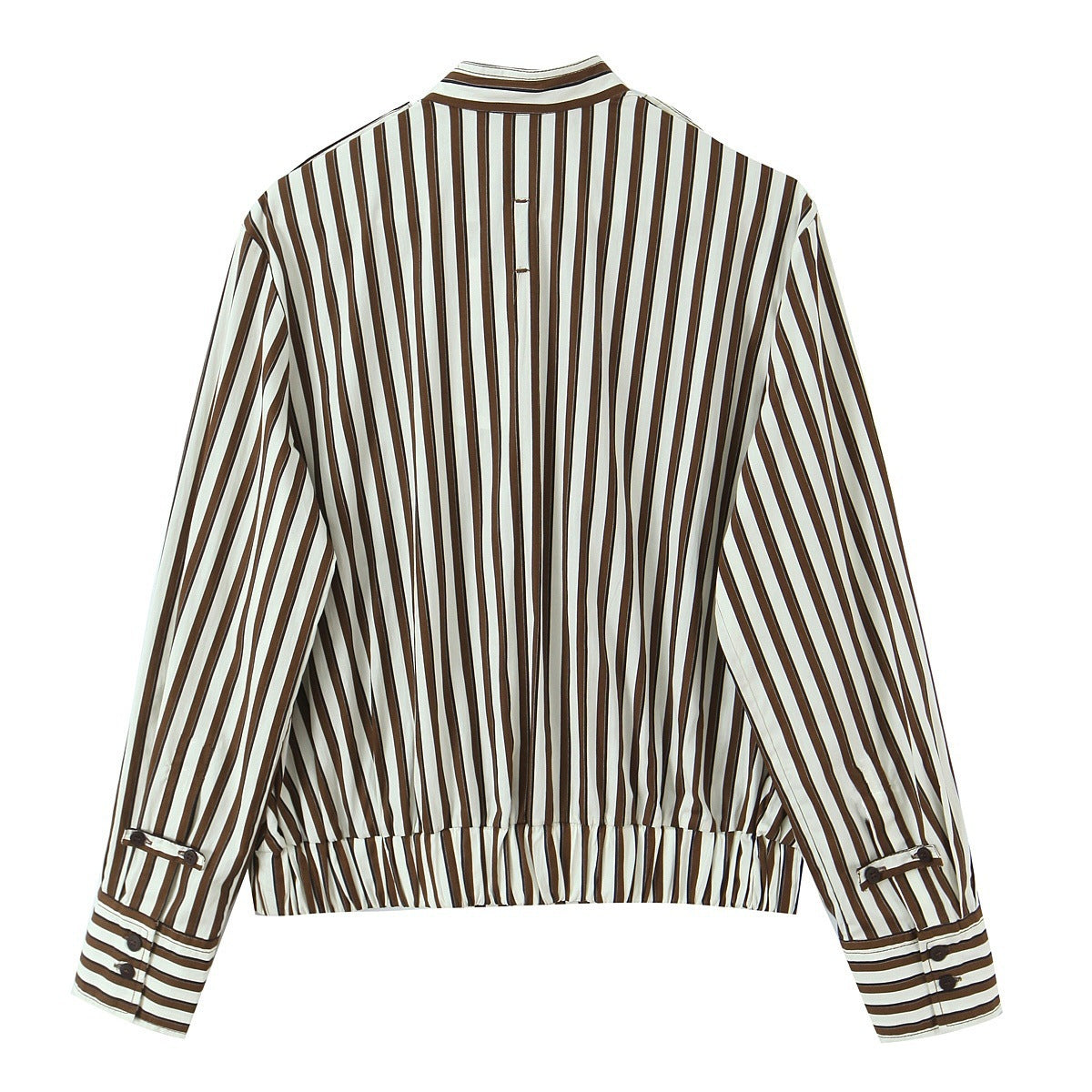Women's Oversized Shirt Jacket with Stand Collar, Chest Pocket, and Elastic Hem Shop Velvia