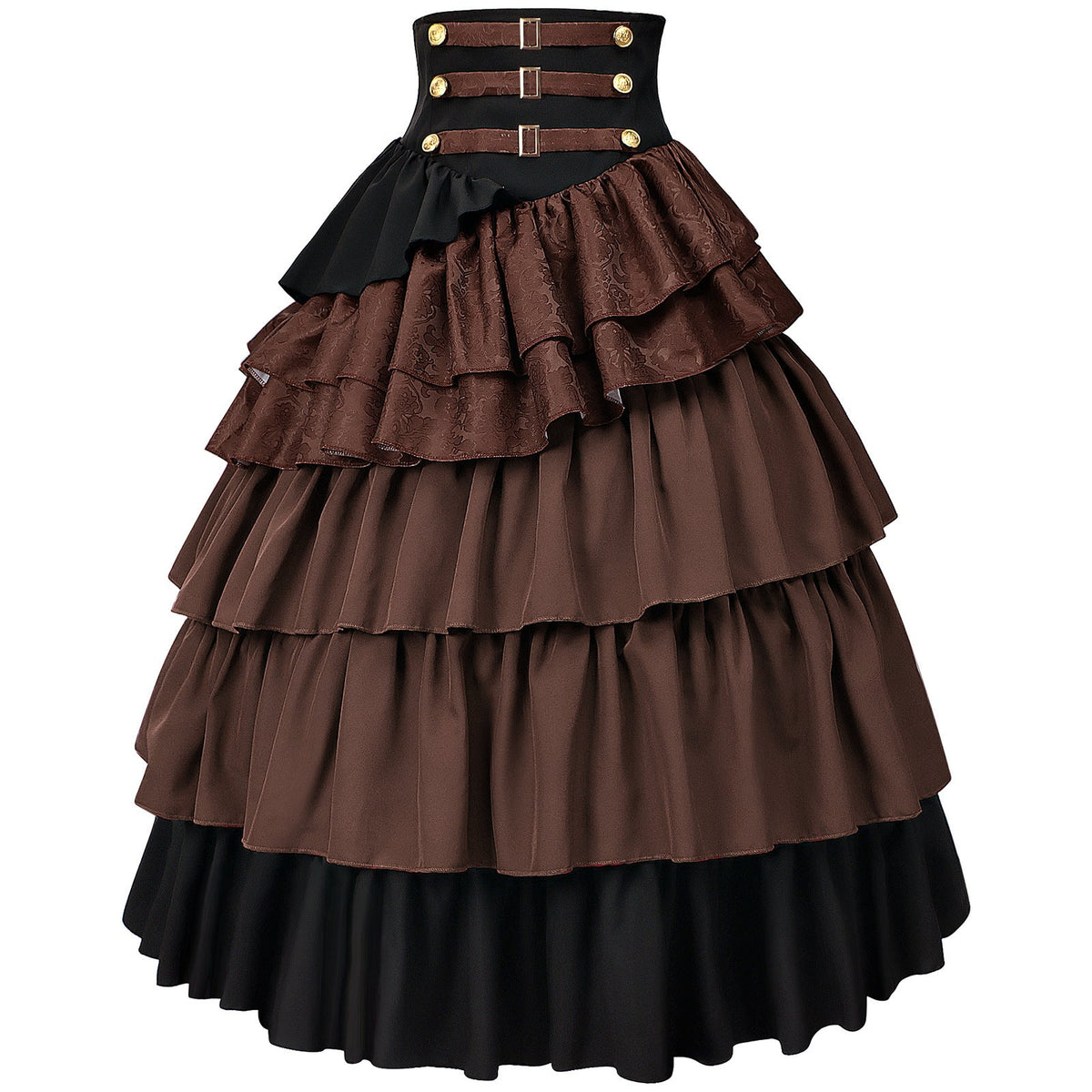 Women’s Victorian multi-layered ruffled skirt with waist corset and decorative belts Shop Velvia