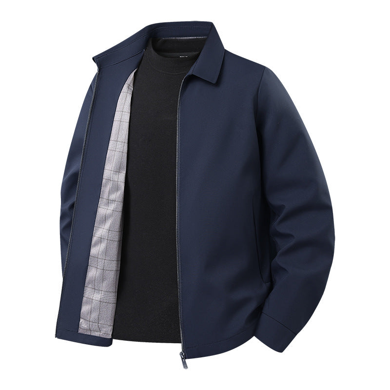 Men's Lightweight Harrington Jacket with Softshell Outer Material and Glencheck Lining Shop Velvia