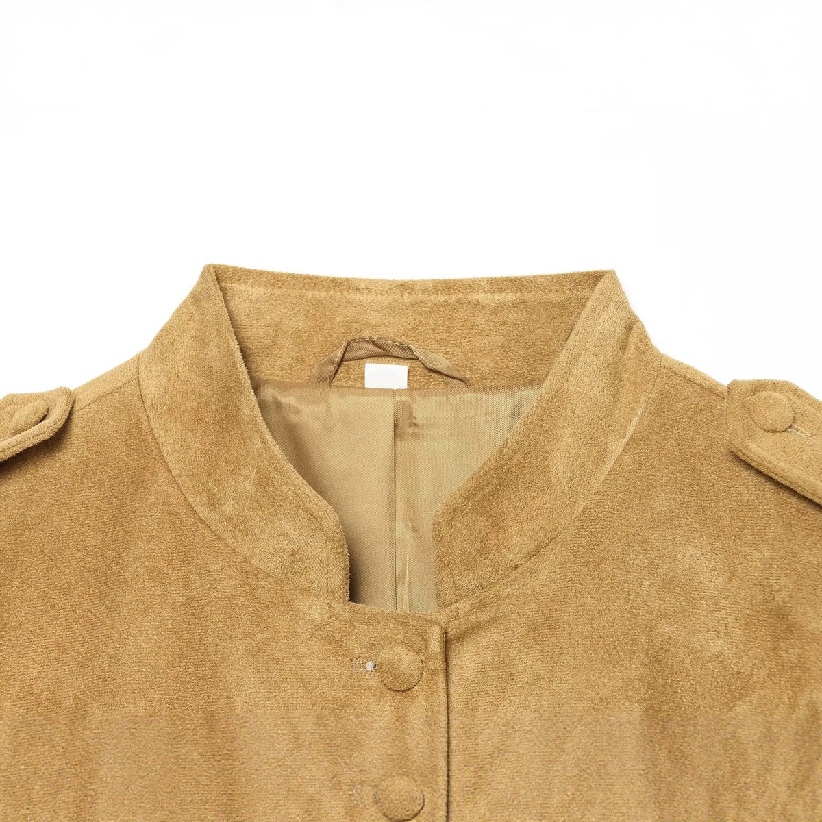 Women's suede military-style jacket with stand-up collar Shop Velvia