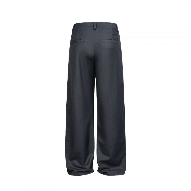 Women Wide Pleated Trousers with High Waist and Visible Button Placket Shop Velvia
