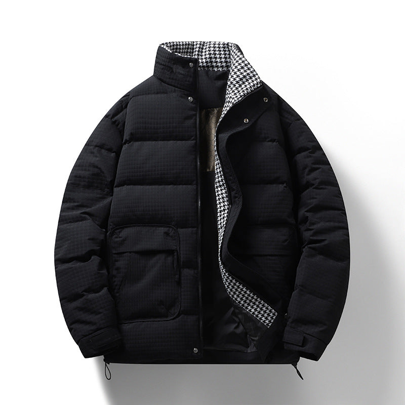 Men's quilted jacket with houndstooth lining and adjustable hem Shop Velvia