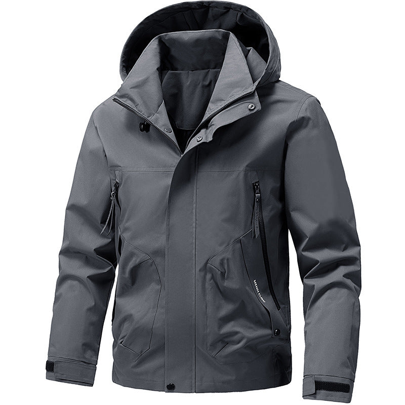 Men's Breathable Softshell Outdoor Jacket with Windproof Membrane, Adjustable Hood and Zipper Pockets Shop Velvia