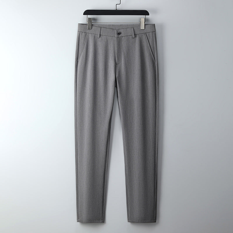 Men's slim-fit suit trousers made of stretch twill with straight leg Shop Velvia