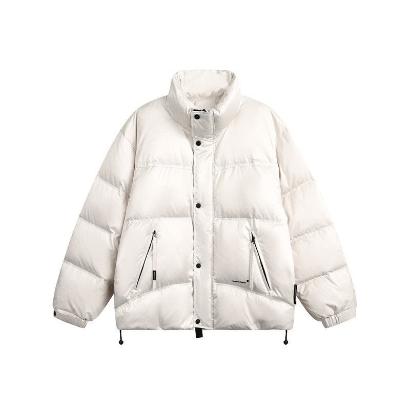 Unisex Short quilted padded jacket in a boxy cut with high stand-up collar Shop Velvia
