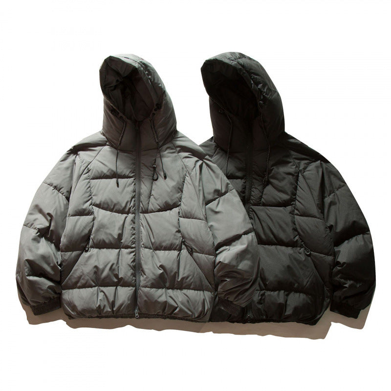 Unisex Oversize Thermo Puffer Jacket in Boxy Cut with Hood and Raglan Sleeves Shop Velvia