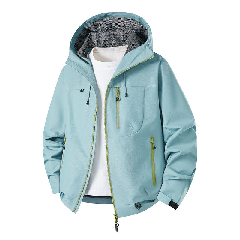 Men's water-repellent technical softshell jacket with hood, breathable mesh lining and zippered pockets Shop Velvia