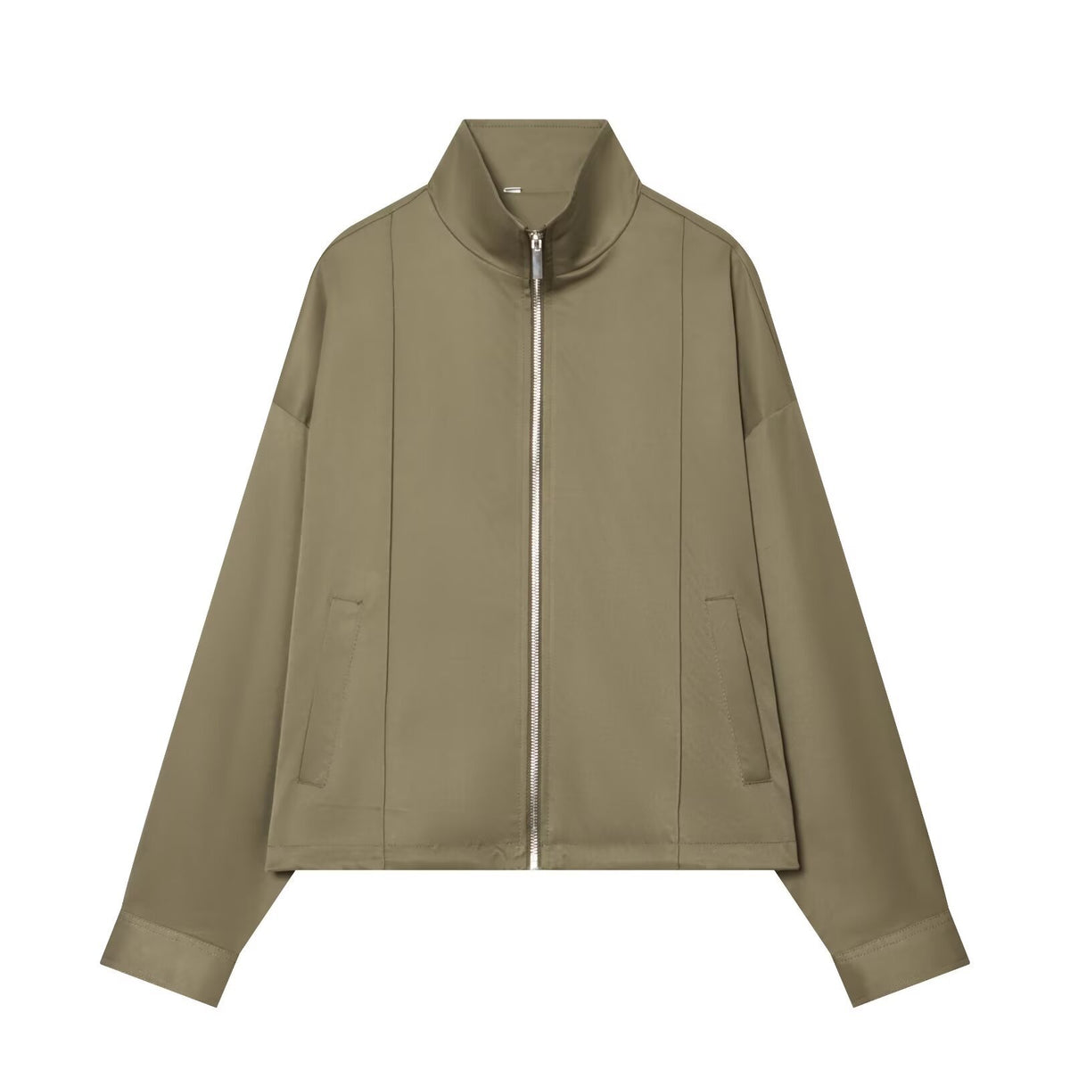 Women's Boxy Zip Jacket made of technical stretch with stand-up collar Shop Velvia