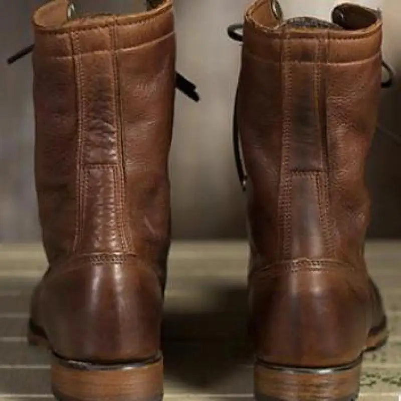 Shop Velvia | Leather Winter Boots - Insulated Lace-Up Boots with Warm Lining & Slip-Resistant Sole