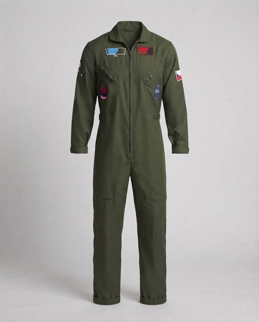 Men's flight suit with practical pockets and authentic details Shop Velvia