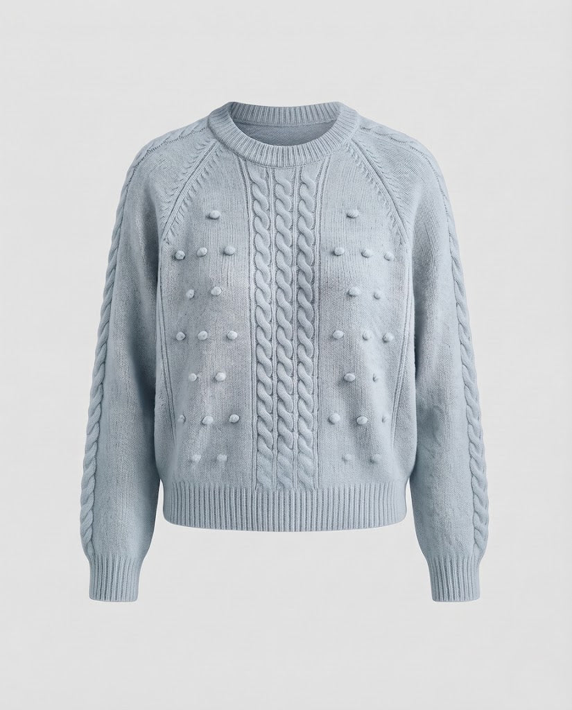 Women's Chunky Knit Sweater with Cable Pattern and Nubby Texture Shop Velvia
