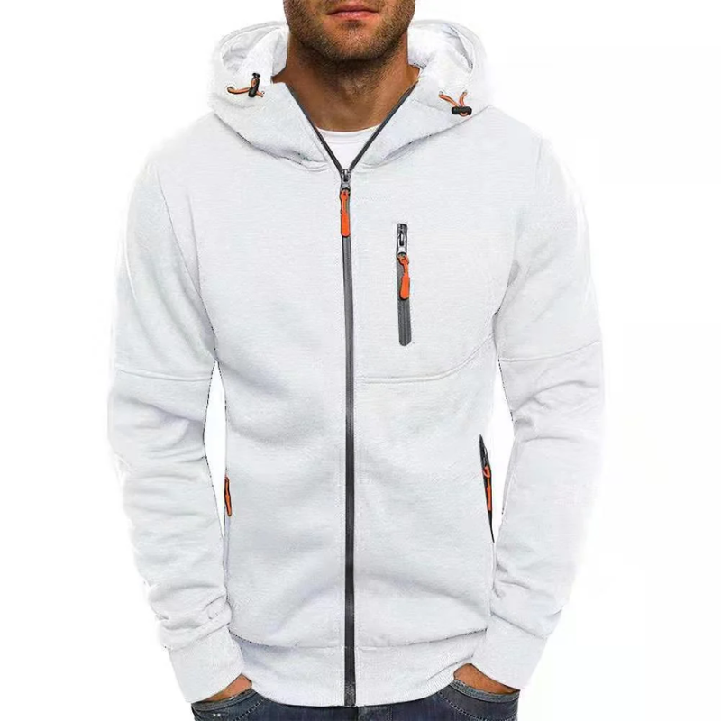 Shop Velvia | Men's Hoodie with Zipper Black Hoodie